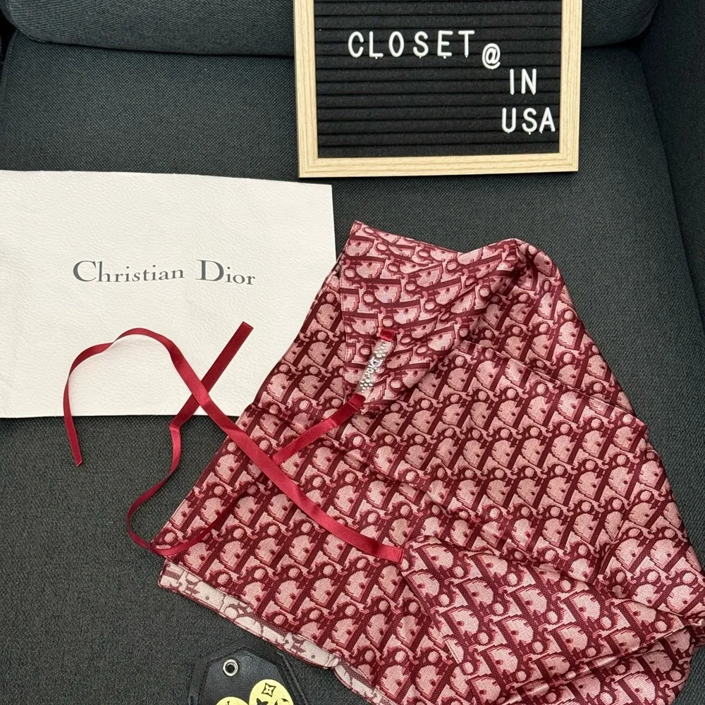 Christian Dior Pink Silk Scarf